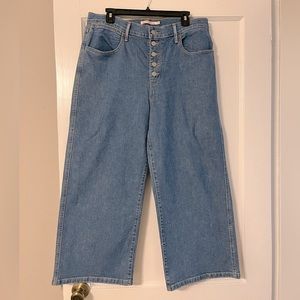 Levi Mile High Cropped Wide Leg Jeans